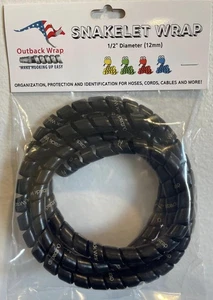 Outback Wrap Snakelet | Schlauchschutz & Etikettierfolie 12 mm x 5 Fuß schwarz - Bild 1 von 1