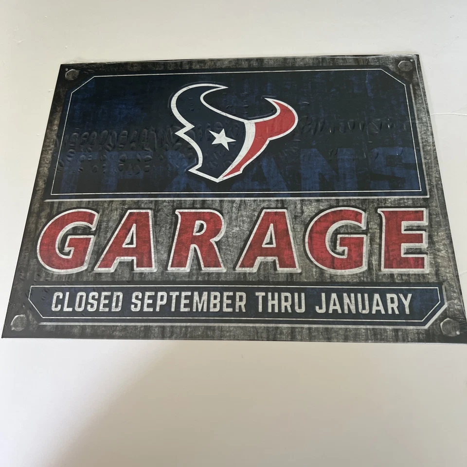 NFL Houston Texans Garage Closed September Thru  January Sign Sleek New Look ￼ - Image 1 of 1