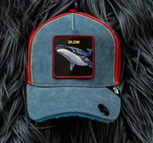 Goorin Bros The Farm Animal Trucker BLOW HOLE Blue Whale Ocean Friday Drop Hat - Picture 1 of 4