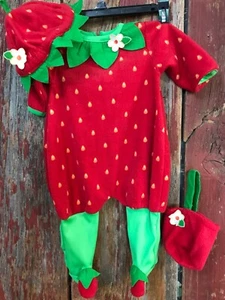 Baby Grand Halloween Kostüm mit Beenie & Tasche Fleece Stawberry 6/9 Monate ......w1 - Bild 1 von 7