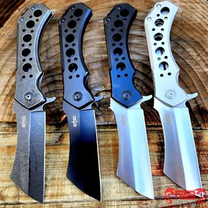 10" GIANT CLEAVER BALL BEARING Assisted Open Pocket Folding RAZOR Knife Blade - Picture 1 of 21