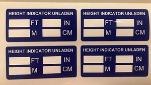 4 x adesivo di avvertimento indicatore altezza cabina camion HGV LGV - Foto 1 di 2
