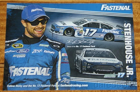 2015 Ricky Stenhouse, Jr. Fastenal Ford Fusion NASCAR Sprint Cup postcard Cover