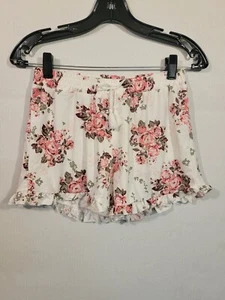 One Step Up Girls Shorts Size Large 14/16. White/Floral Pattern. - Picture 1 of 4