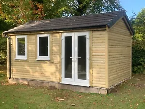 4X2 TIMBER FRAMED WORKSHOP SUMMERHOUSE SHED GYM pvc windows doors 4x2 tiled roof - Picture 1 of 11