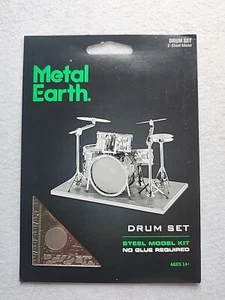 Metal Earth Fascinations Drum Set MMS076 - 3D Steel Model Kit - Picture 1 of 3