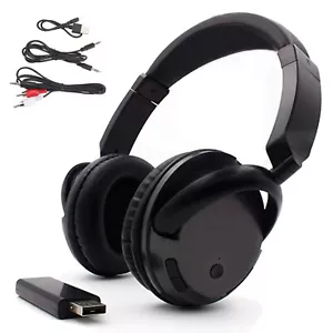 Auriculares inalámbricos para TV PC con transmisor USB 3,5 mm y auriculares con cable RCA M9T7 - Imagen 1 de 12