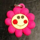Rubber Smiley Face Flower Charm