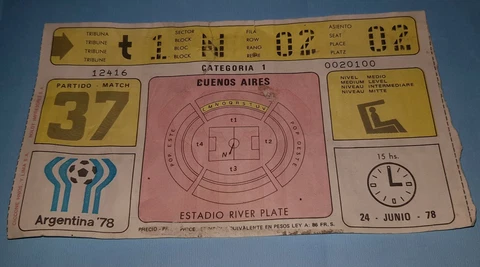 FIFA WORLD CUP ARGENTINA 78 Third Place Match TICKET original MATCH #37 Cover