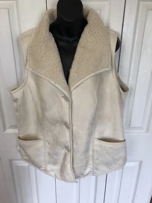 D & Co Denim Company Mujer Chaleco Abotonable Beige Talla Grande Nuevo Foto 1 de 4