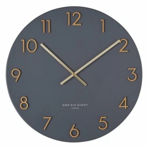 One Six Eight London Katelyn Metal Wall Clock, Charcoal Grey, 40cm - Picture 1 of 4