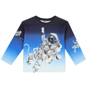 Molo Shirt Boys Long Sleeve Size 116 6 Astronaut Planet 100% Organic Cotton - Picture 1 of 8