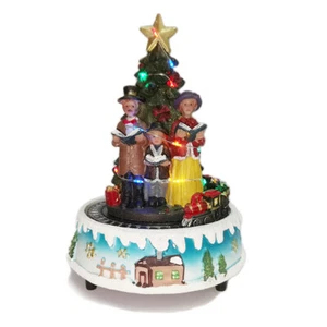 Musical LED Christmas Village Christmas Tree With Rotating Train - Picture 1 of 6