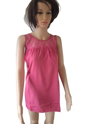 LA REDOUTE CREATION MUJER ROSA ENCAJE BORDADO SIN MANGAS VERANO TOP UK 12 NUEVO Foto 1 de 2