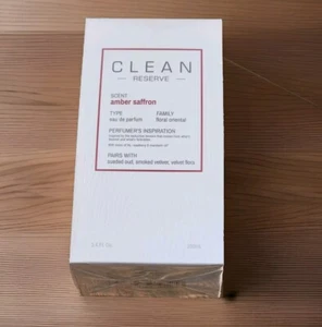 CLEAN AMBER SAFFRON 3.4 OZ 100 ML EAU DE PARFUM NEW IN BOX - SEALED - Picture 1 of 1