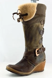 Generic Surplus halbhohe Stiefel braun Leder Reißverschluss Damen Gr. 36 M - Bild 1 von 7