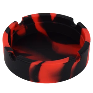 Silicone Soft Round Portable Ashtray - Red & Black 3.5" **US SELLER** - Picture 1 of 1