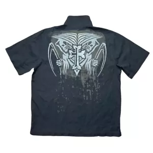 Camisa Harley Davidson vintage Y2K para hombre grande calavera tatuaje motociclista lona utilitaria - Imagen 1 de 5