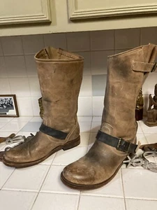 Freebird Brown Distressed Engineer Motorcycle Leather Boots Size 10.5 M - Picture 1 of 16