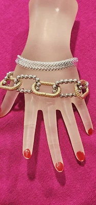 Pulseras mujer TALBOTS & BANNANA REP tono plata y tono dorado 7 1/2"" y 9"" de largo Foto 1 de 4