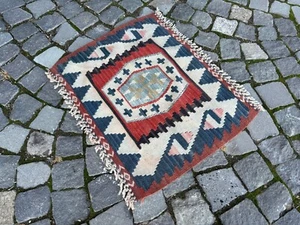 Kelim, Türkischer Teppich, Vintage Teppich, Handgefertigter Teppich, Wollteppich Carpet | 2,2 x 1,8 ft - Bild 1 von 11