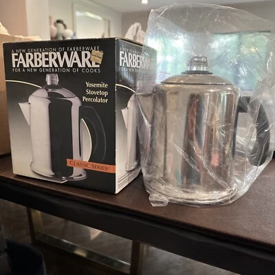 Farberware Estufa Café Percolador Acero Inoxidable Yosemite 8 Tazas Caja Abierta Foto 1 de 4