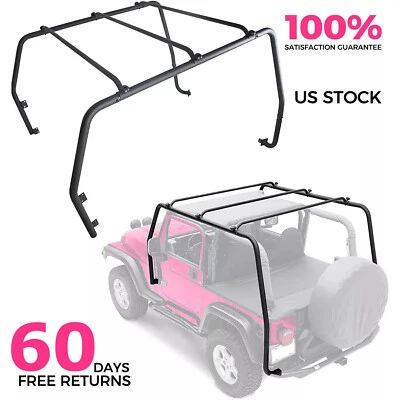 Roof Rack For Jeep Wrangler TJ Rubicon 97-2006 Textured Black Replace For 76713 - Image 1 of 4
