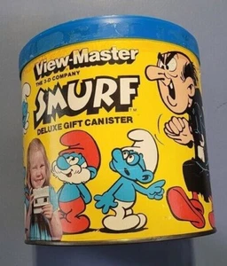 Scarce Giftpak Smurf Can Canister Viewer view-master 6 reels Case original Gift - Bild 1 von 10