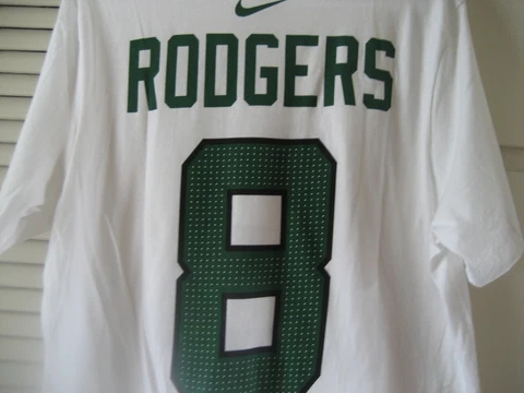 NEW! Aaron Rodgers NY Jet/ .Nike Shirt Player Name/ Number..Adult S..White/Green Cover