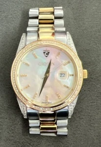 Croton 1 Carat Diamond Men’s Swiss Quartz Watch CN 307373 - Picture 1 of 5