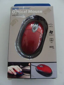 NIB Red Tech Universe Optical Mouse With LED Lighting USB 2.0 Wired - Picture 1 of 4