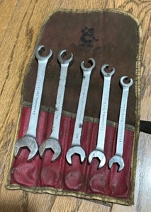 ๐บ๐ธ VTG Cornwell Tools Flare Nut Line Hose Open Wrench Set Lot Deep Red Pouch - Picture 1 of 10