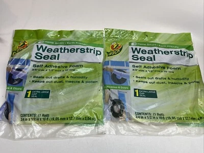 Duck Brand Self Adhesive Foam Weatherstriping  Extra Large Gaps Window 🔥 2 Pack - Image 1 of 4