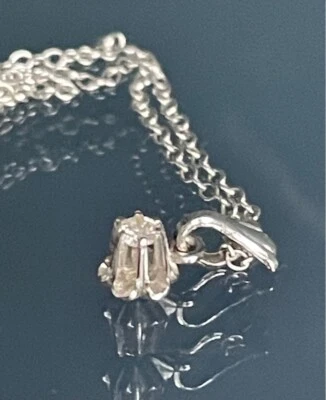 COLLAR COLGANTE ORO BLANCO 14K Y DIAMANTES Foto 1 de 4