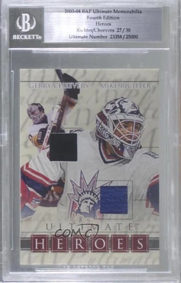 2003 ITG Ultimate Memorabilia 4th Edition Heroes /30 Mike Richter Gerry Cheevers - Image 1 of 2