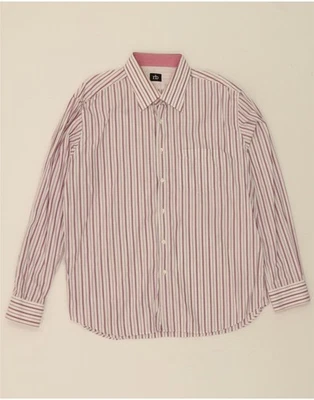ROCCOBAROCCO Mens Shirt Size 45 18 2XL Pink Pinstripe DE35 - Image 1 of 4
