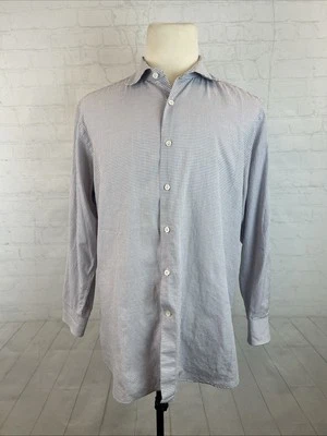 Camisa de vestir Canali Italia para hombre azul rojo a cuadros cuello en punta 17,5 44 33/34 $495 Foto 1 de 4