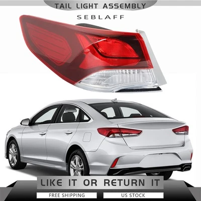 Luz trasera apta para Hyundai Sonata 2018-2019 halógena transparente exterior lado izquierdo del conductor Foto 1 de 4