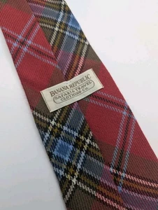 Vintage Banana Republic Safari Travel Company karierte Krawatte aus 100 % Wolle hergestellt in Schottland  - Bild 1 von 4