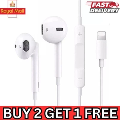 For iPhone Headphones Earbuds Wired Earphones For iPhone 14/13/12/11/X/XR/8/7/6 - Image 1 of 4