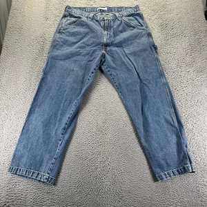 Signature By Levi's Jeans Men's 38x30 Blue Denim Cotton Straight Carpenter Baggy - Picture 1 of 11