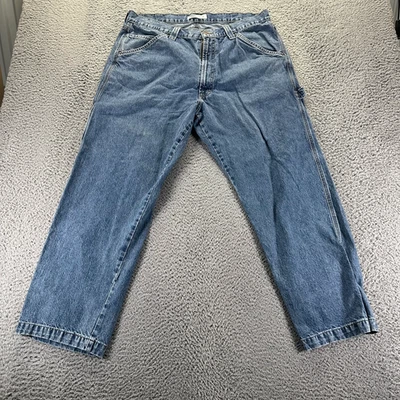 Signature By Levi's Jeans Men's 38x30 Blue Denim Cotton Straight Carpenter Baggy - Image 1 of 4