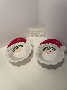 Fitz and Floyd Navidad Santa Stocking Stuffers Snack Bowl Juego de 2 Usados en Excelente Condición (con Caja) - Imagen 1 de 14