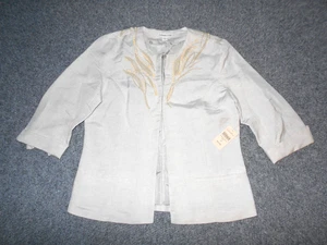 COLDWATER CREEK NEU! MIT ETIKETT PERLEN BESTICKT DAMEN 10 LEINENMISCHUNG JACKE      - Bild 1 von 5