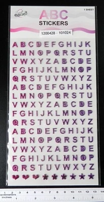 Letters Self Adhesive Glitter Embossed Of 0 9/32in – Purple - Image 1 of 3