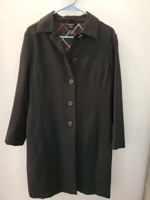 Brooks Brothers Mujer Gabardina Negro Talla 8 Mezcla Algodón Foto 1 de 4