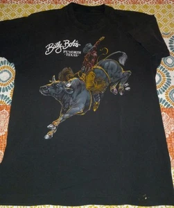 True Vintage 90s Billy Bob's Fort Worth Texas XL Shirt Single Stitch Bull Riding - Picture 1 of 3