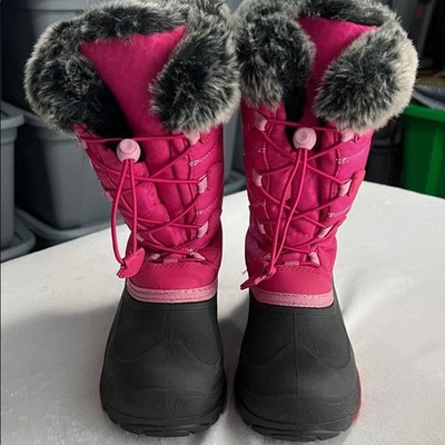 Kamik искусственного меха с подкладкой водонепроницаемый розовый и черный Gillie кружева зимние снег ботинки 3 - Изображение 1 из 4