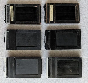 Lot of 4 Graflex 2-1/4 x 3-1/4 Graphic FilmHolder + 2 Graphic Film Pack Adapters - Picture 1 of 7