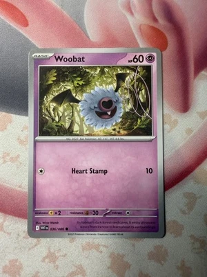 Woobat Common SV: White Flare 036/086 NM English Pokemon Card - Image 1 of 2